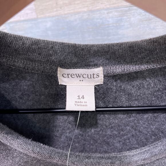 CREWCUTS J Crew Faux Fur Pocket Sweatshirt Dress Gray Sleeveless Cotton Girls 14 - Picture 5 of 7